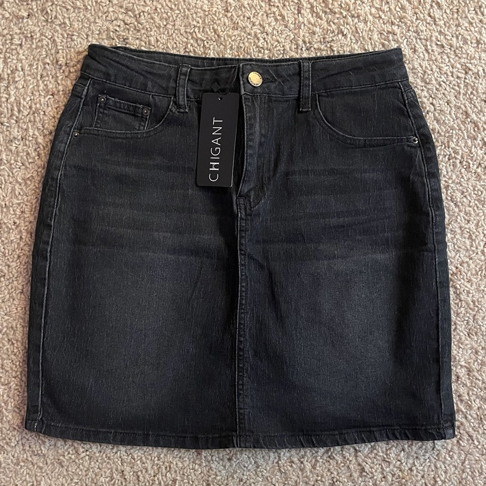 Chigant Stretch Denim Mini Jean Skirt